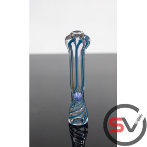 SWIRLY LINES GLASS ONE HITTER 5CT/PK